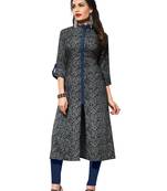 Coffee printed rayon party-wear-kurtis