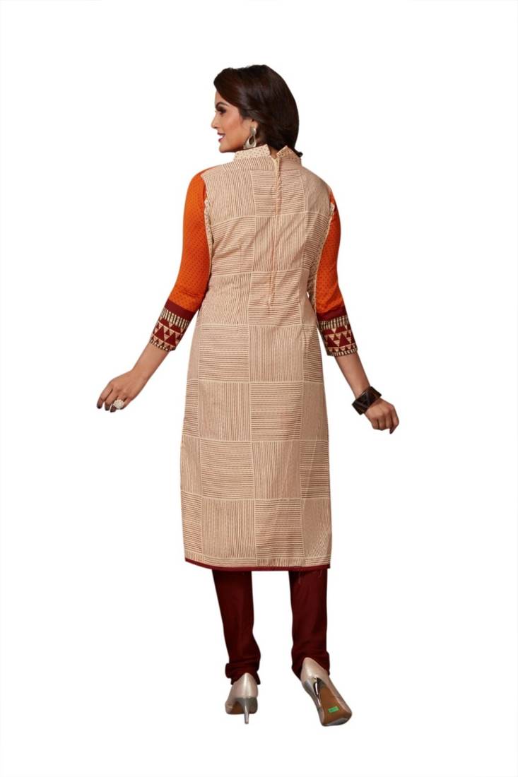 Multicolor Printed Synthetic Unstitched Dress Material for Women's C G Fashion 2694604