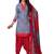 Lavender Printed Synthetic Unstitched Dress Material for Women's