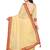 Beige plain chiffon saree with blouse