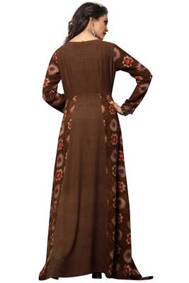 Brown printed rayon party-wear-kurtis 2