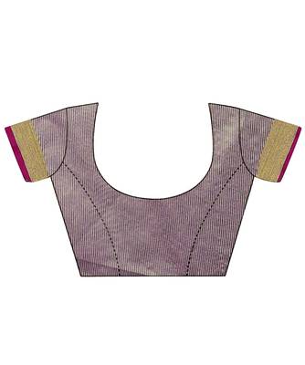 Purple Solid Kota Dhupian Saree With Blouse 5