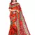 Orange Printed Bhagalpuri Silk Blend Saree With Blouse