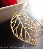 18K Gold Plated Leaf Design Fashion Earrings