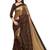 Brown embroidered silk saree with blouse