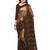 Brown embroidered silk saree with blouse