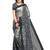 Grey embroidered silk saree with blouse