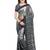 Grey embroidered silk saree with blouse