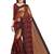 Red embroidered silk saree with blouse