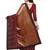 Red embroidered silk saree with blouse