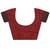 Red embroidered silk saree with blouse