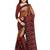 Red embroidered silk saree with blouse