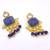Blue Jadau Kundan Dangle and Drop Earrings Jewellery for Women