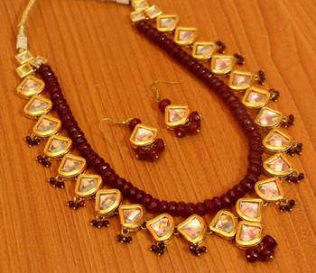 Ruby Kundan Meenakari Royal Necklace Set 1