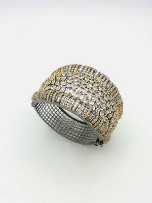White CZ AD American Diamond Kada Jewellery for Women 1