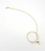 White Jadau Kundan Nose Ring Nath Jewellery for Women