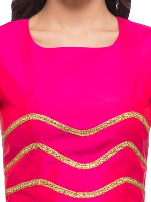 Pink solid silk readymade blouse 5