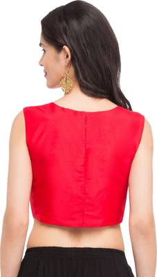 Red self design silk readymade blouse 2