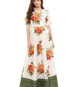 White printed cotton kurti