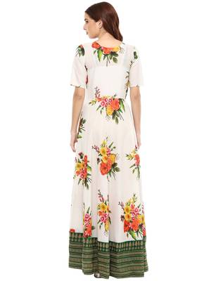 White printed cotton kurti 2