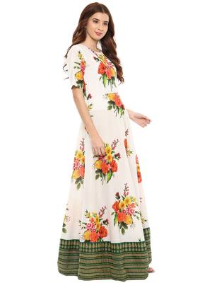 White printed cotton kurti 4