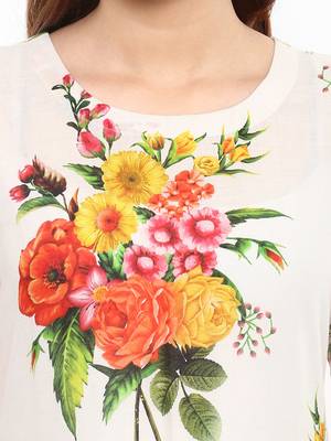 White printed cotton kurti 5