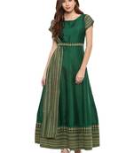 Green printed polyester kurti