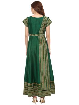 Green printed polyester kurti 2