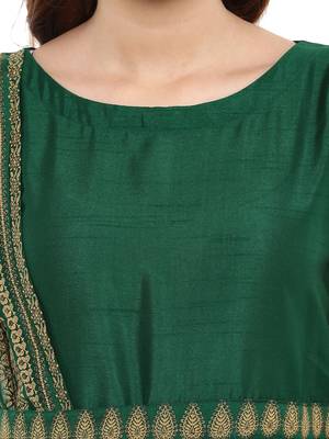Green printed polyester kurti 5