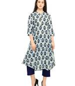Off-White Printed Cotton Kurti