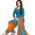 Blue fancy crepe salwar with dupatta