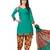 Turquoise fancy crepe salwar with dupatta