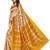 Gold Plain Cotton Kalamkari Saree With Blouse