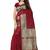Maroon Plain Cotton Kalamkari Saree With Blouse