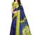 Blue Printed Khadi Kalamkari Saree With Blouse