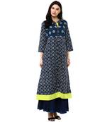 Geroo Jaipur Indigo printed cotton kurtis