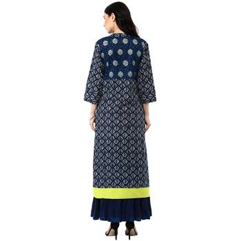   Indigo printed cotton kurtis 2