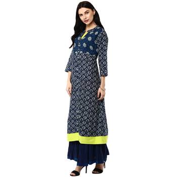   Indigo printed cotton kurtis 4