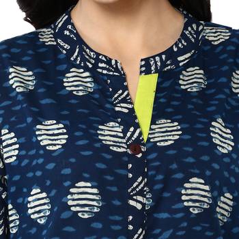   Indigo printed cotton kurtis 5