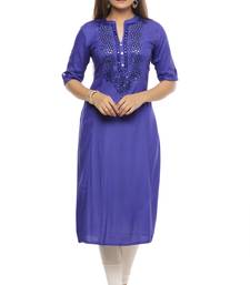 Blue printed rayon kurtis