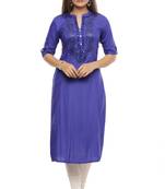 Blue printed rayon kurtis