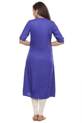 Blue printed rayon kurtis 2
