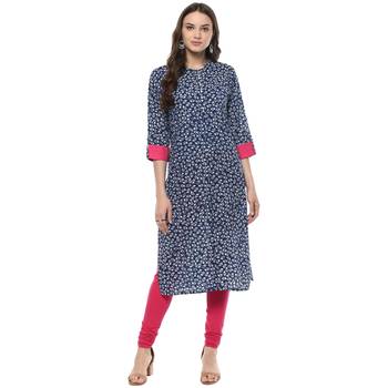   Indigo printed cotton kurtis 1