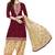 Maroon Embroidered Cotton Salwar With Dupatta