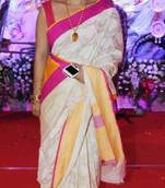 Kajol Bollywood Replica Saree in Cotton Silk Fabric with border work in contrast color with Multi Work