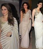 Kareena kapoor White Golden Saree Saree fabric : Georgette Blouse : Dupion with Embroidery