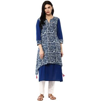   Indigo printed cotton kurtis 1