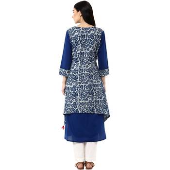   Indigo printed cotton kurtis 2