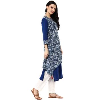   Indigo printed cotton kurtis 3