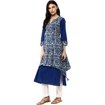   Indigo printed cotton kurtis 4